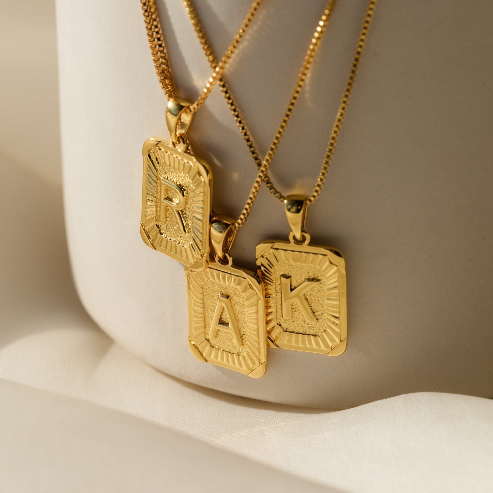 Make a Statement: Personalized Initial Rectangle Pendant Necklace